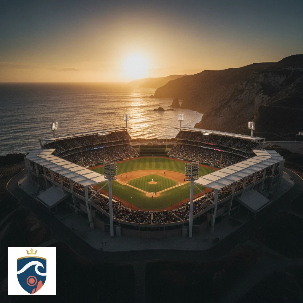 Estádio de basebol da MLB durante jogo oficial nos Estados Unidos