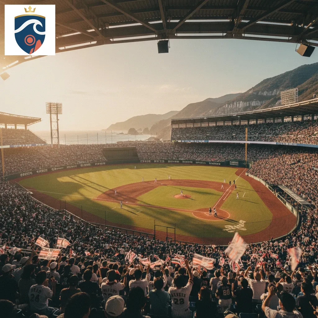 Equipa de basebol em campo num encontro da KBO League na Coreia do Sul